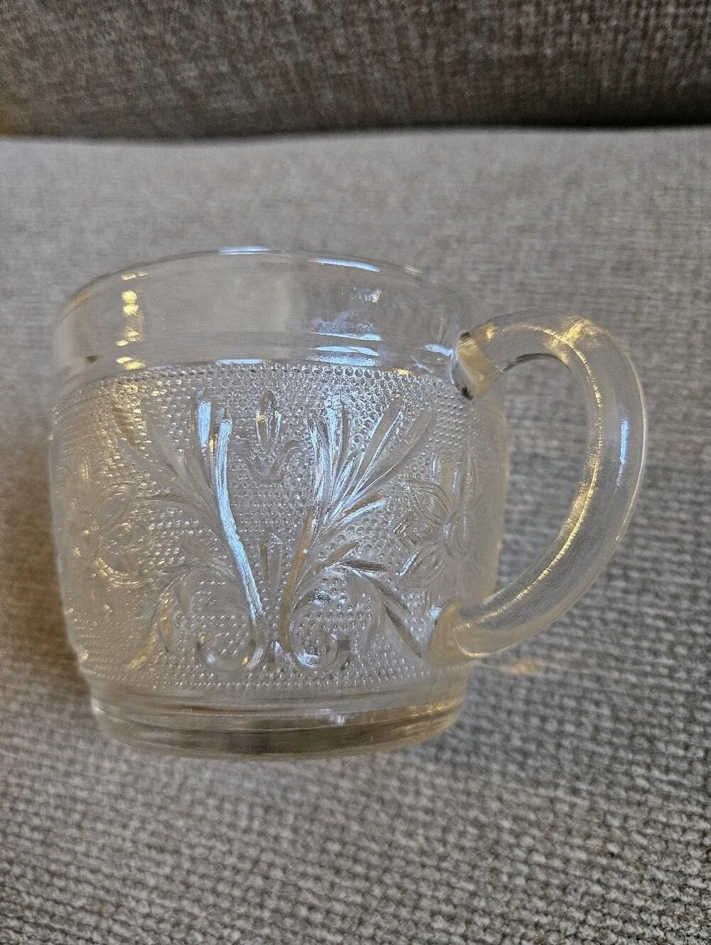 Vintage Anchor Hocking Sandwich Clear Pattern Open Sugar Bowl